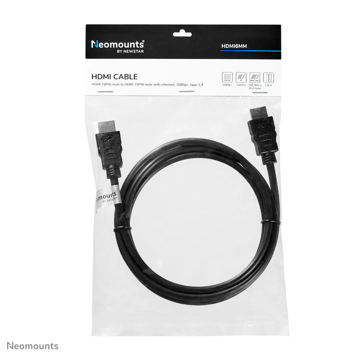 HDMI 1.4 kabel, High speed, HDMI 19 pins M/M, 1,8 meter