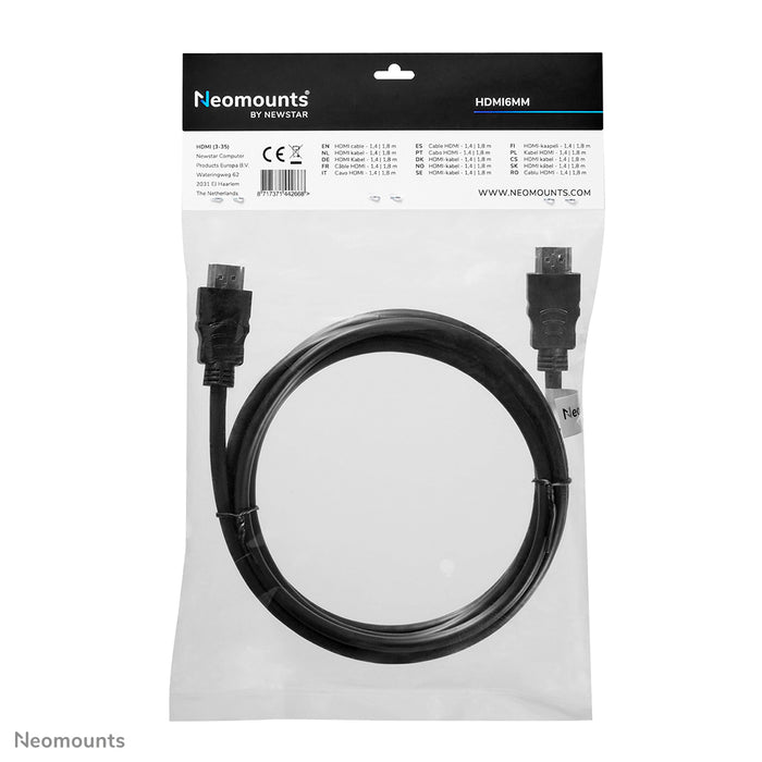 HDMI 1.4 kabel, High speed, HDMI 19 pins M/M, 1,8 meter