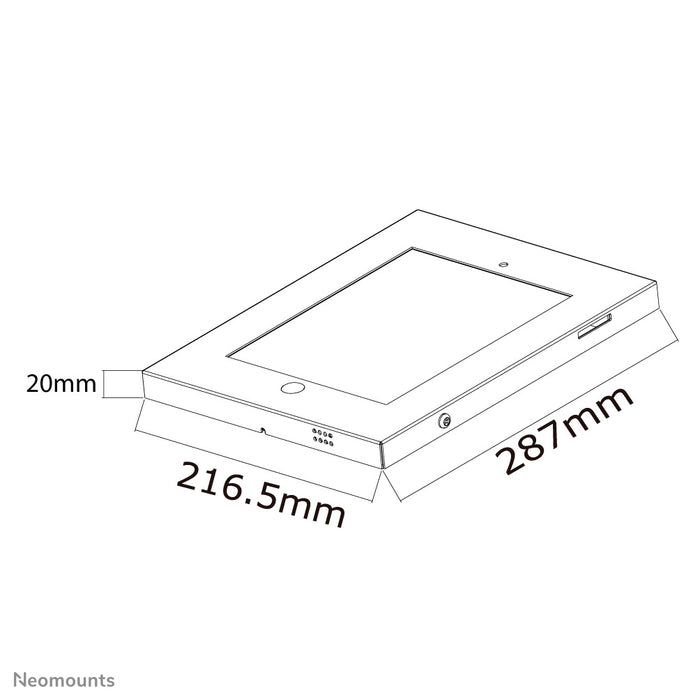 Neomounts diefstalbestendige tablet houder IPAD2N-UN20 zwart voor 9.7 inch iPad/ iPad Air tablets (VESA 100x100mm) - Zwart