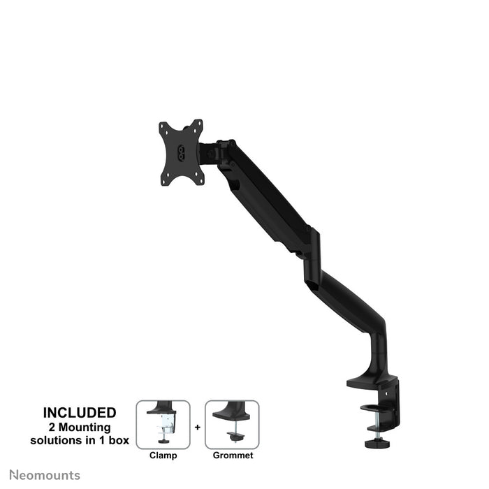 Neomounts NM-D750 zwart is een bureausteun met gasveer voor flat screens t/m 32 inch (82 cm).