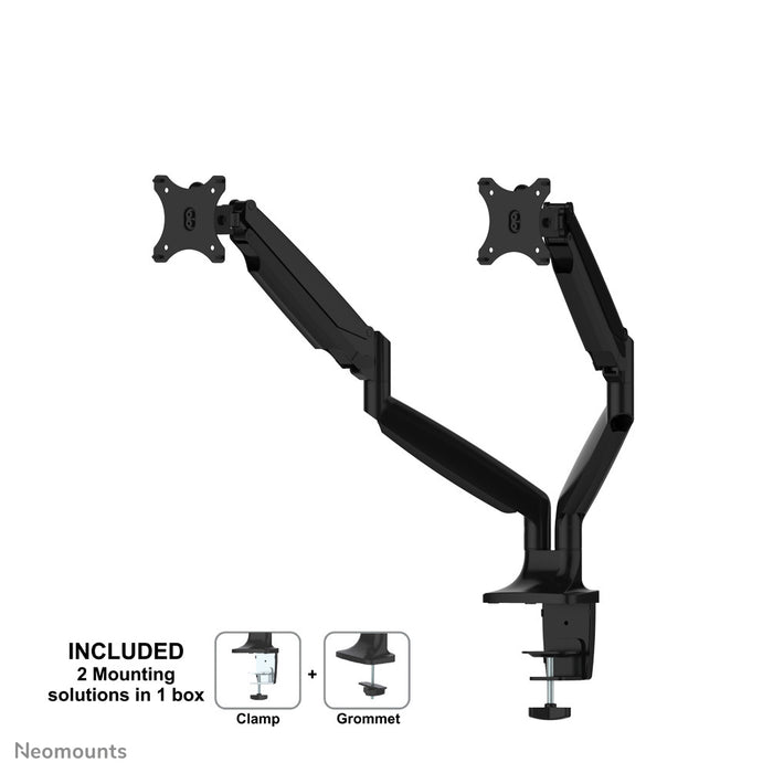 Neomounts NM-D750D zwart is een bureausteun met gasveer voor flat screens t/m 32 inch (82 cm).
