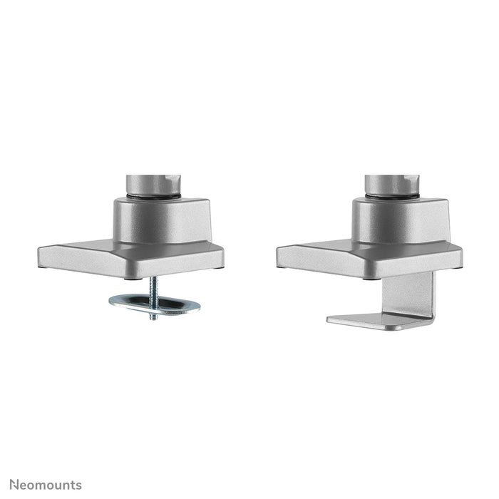 Neomounts NM-D775 zilverPLUS is een gasgeveerde bureausteun voor curved monitors t/m 49 inch (124 cm) - Zilver