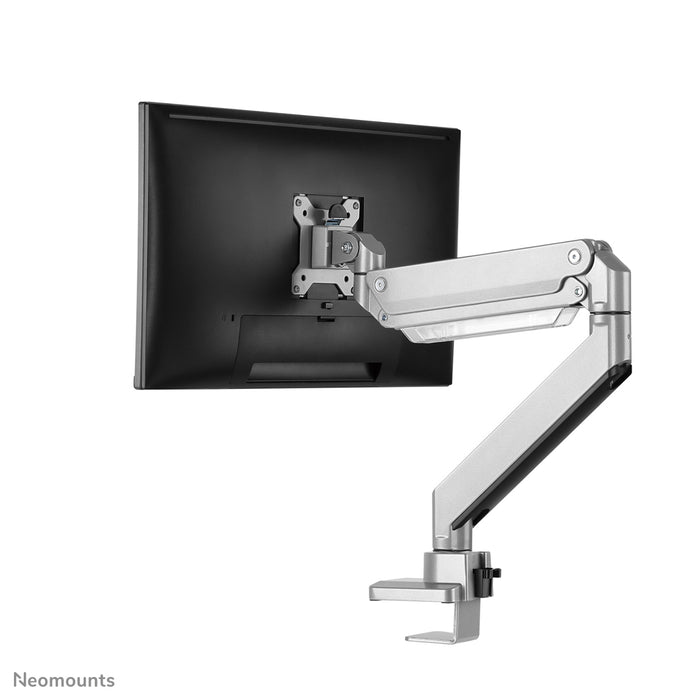 Neomounts NM-D775 zilver is een gasgeveerde bureausteun voor flat screens t/m 32 inch (81 cm) - Zilver