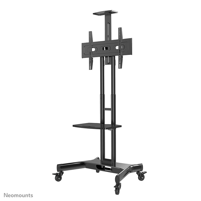Neomounts NM-M1700 zwart is een verrijdbaar meubel voor flat screens t/m 75 inch (191 cm). Inclusief laptop-plateau - Zwart