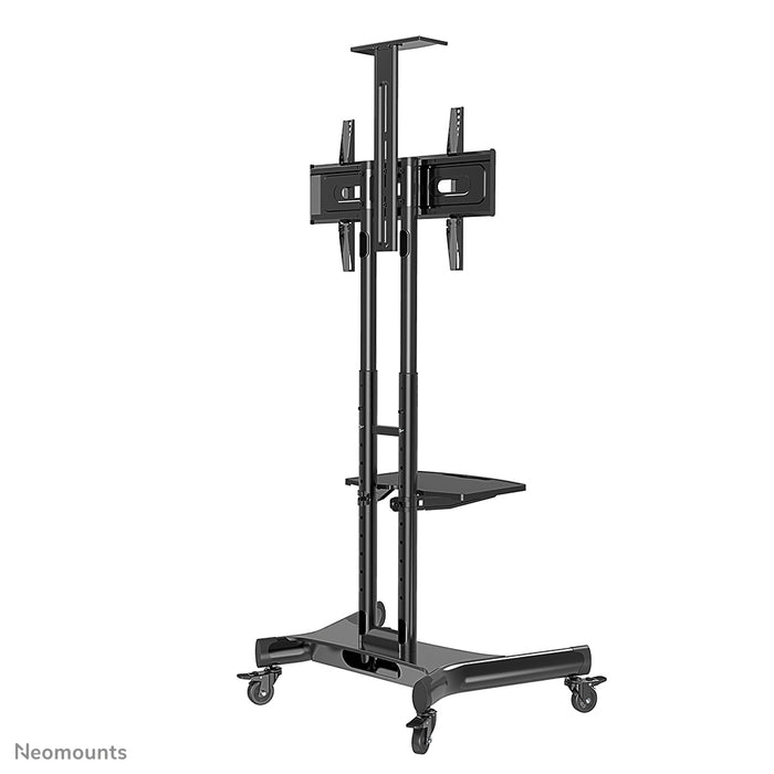 Neomounts NM-M1700 zwart is een verrijdbaar meubel voor flat screens t/m 75 inch (191 cm). Inclusief laptop-plateau - Zwart