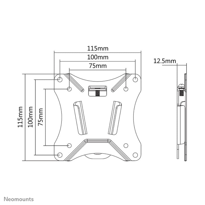 Neomounts NM-W25 zwart is een vlakke wandsteun voor flat screens t/m 30 inch.