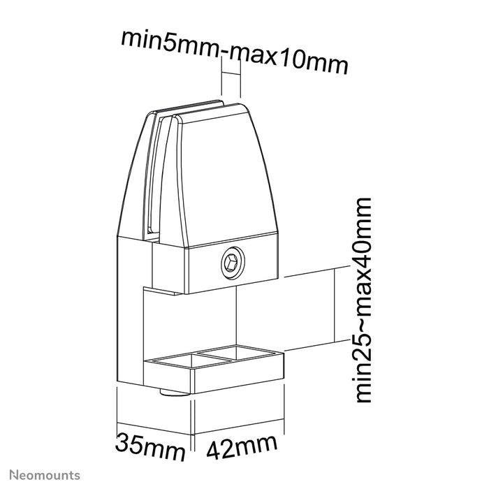Neomounts bureauklemmen set 25-40 mm - Zwart