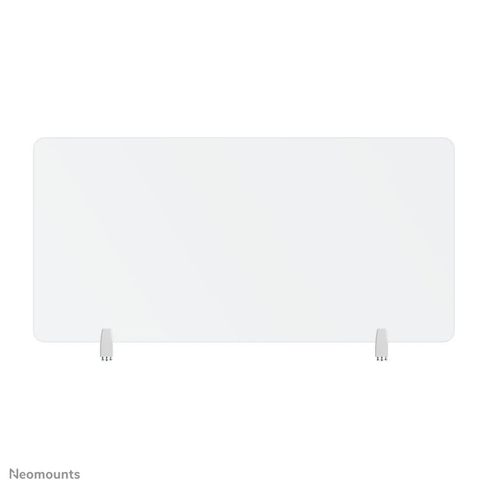 Neomounts NS-GLSPROTECT140 is een duurzaam glazen scherm van 138 cm dat afstandsbescherming biedt op de werkvloer - Gehard, transparant glas, 100% recyclebaar