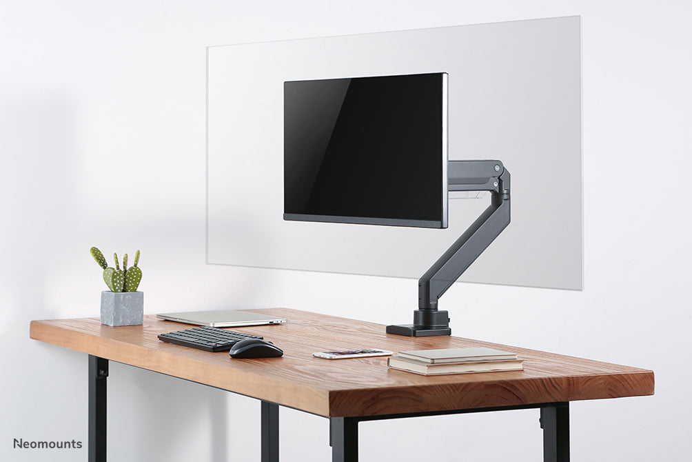 Neomounts NS-PLXPROTECT1 is een transparant scherm t.b.v. 1 flat screen en biedt afstandsbescherming op de werkvloer- Transparant acrylaat, 100% recyclebaar | PLXPROTECT van is geregistreerd als EU-Design patent |
