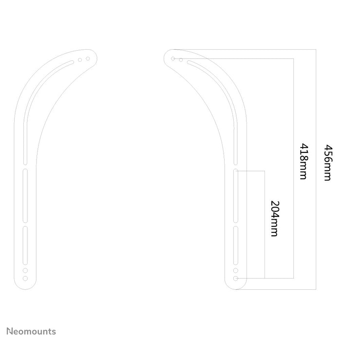 Neomounts soundbarsteun, model NS-SB100, is ideaal voor het monteren van een soundbar onder flat screen TV's.