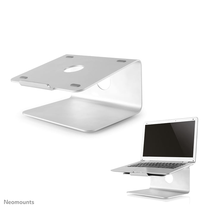 Neomounts NSLS050 is een 360 graden draaibare bureaustandaard voor een notebook.