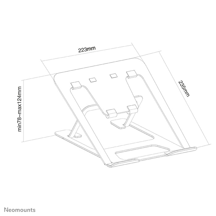 Neomounts NSLS085 zwart opvouwbare laptop standaard voor laptops tot 17 inch - Zwart