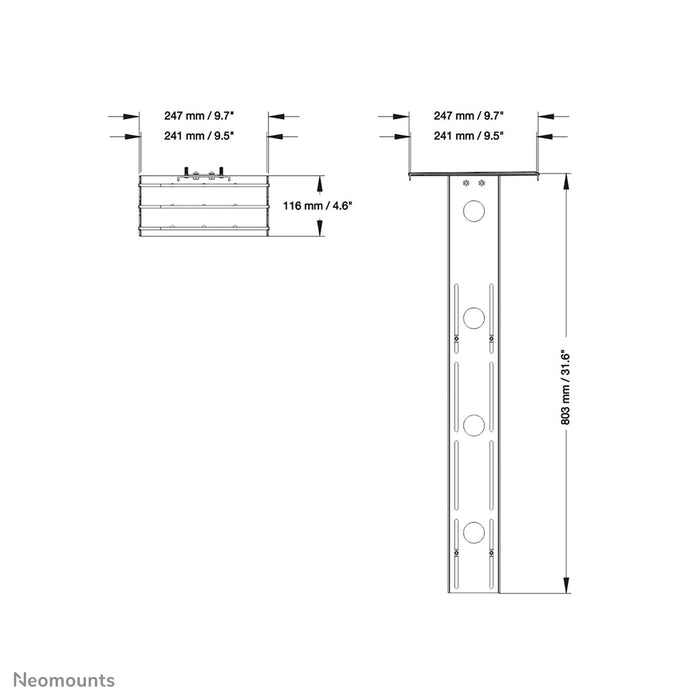Neomounts PLASMA-M2500CAMSHLF2 is een camerasteun voor de PLASMA-M2500 & PLASMA-W2500 serie.