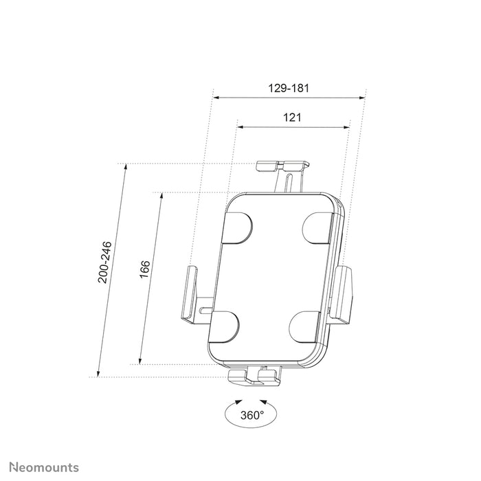 Neomounts WL15-625WH1 roteerbare wand tablethouder voor 7,9-11 inch tablets - Wit