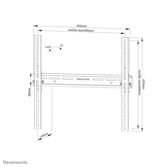 Neomounts WL35-350BL14 kantelbare wandsteun voor 32-65 inch schermen - Zwart