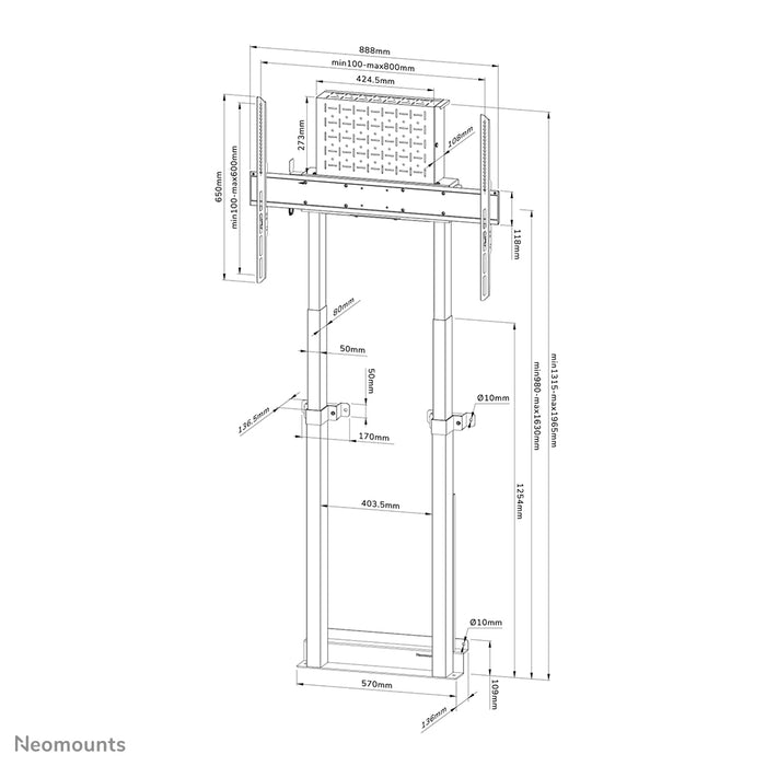 Neomounts WL55-875WH1 gemotoriseerde wandsteun voor 37-100 inch schermen - Wit