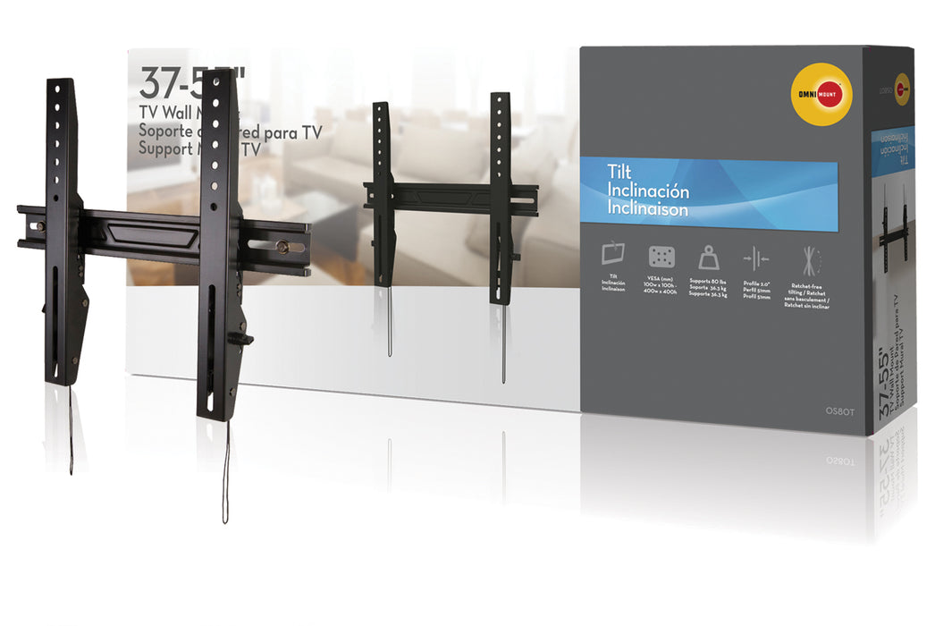 Eenvoudige platte tv muurbeugel voor schermen van 37" t/m 55"