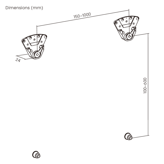 Wolff Mount TVB-146 – Afneembare TV Muurbeugel voor Buiten en Gipsmuren | 32-75 inch | 75 kg | Non-VESA