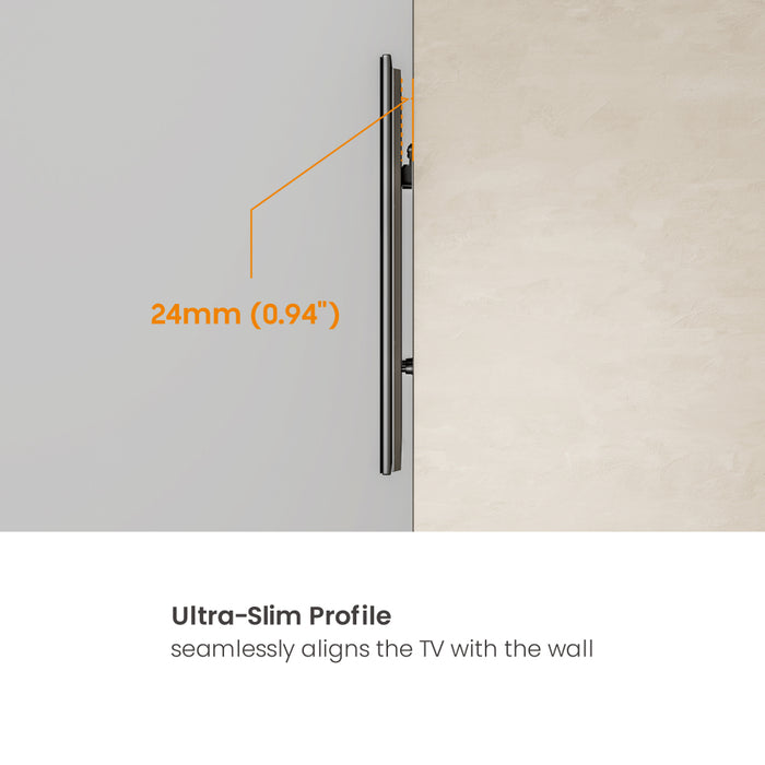 Wolff Mount TVB-146 – Afneembare TV Muurbeugel voor Buiten en Gipsmuren | 32-75 inch | 75 kg | Non-VESA