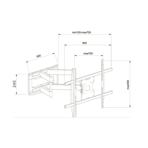 Wolff Mount Heavy Duty TV-muurbeugel voor Sony 47-75 inch | 60 kg | VESA 800x500 – Sony TV beugel