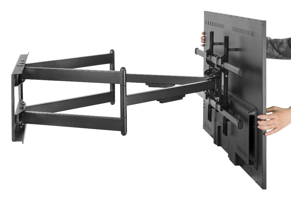 Wolff Mount Heavy Duty muurbeugel voor Samsung tot 90 inch – montagevoorbeeld aan de wand