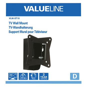 TV wandsteun kantelbaar voor schermen tot 26"