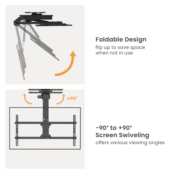 Wolff Mount Elektrische Plafondbeugel voor TV tot 86 inch | 45kg | VESA 800x400