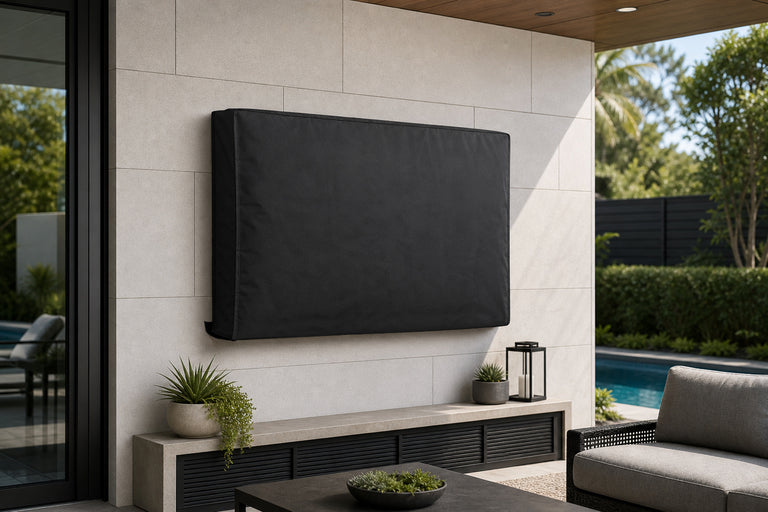 TVBeugels TOP Deals 6: TV-Beschermhoes voor Buiten | 30" - 32" | Uitstekende Kwaliteit Oxford-Doek | Apart vak voor Afstandsbediening | Zwart
