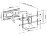 Wolff Mount Heavy Duty muurbeugel voor Samsung tot 90 inch – maattekening