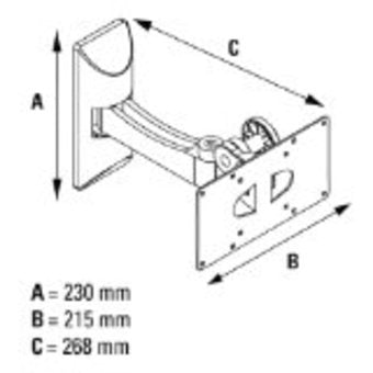 Muurbeugel met 1 arm Zilvergrijs VESA 200x100