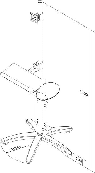 Neomounts FPMA-MOBILE1800 mobiele werkplek