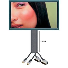 kabelgoot tv aluminium zwart 5cm breed